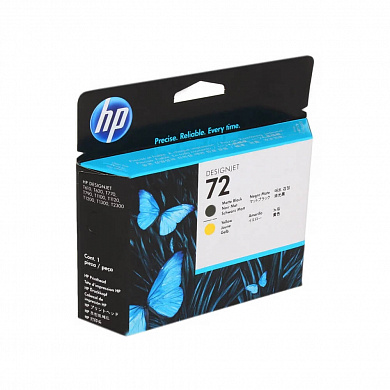 Оригинальная печатающая головка HP 72 C9384A черный матовый+желтый (6000 стр.) для HP DesignJet T770