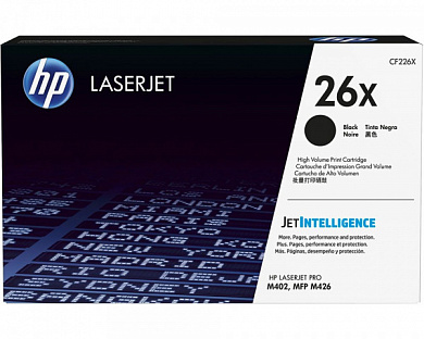 Оригинальный лазерный картридж HP CF226XH для HP LaserJet M402d Pro/ M402dn Pro/ M402dne Pro/ M402dw Pro/ M402n Pro/ M426dw Pro/ M426fdn Pro/ M426fdw Pro, черный, 9000 страниц