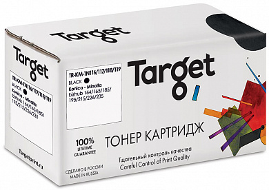 Совместимый тонер картридж TARGET TN 116/117/118/119 (TR-KM-TN116/117/118/119) для Konica Minolta bizhub 164/165/184/185/195/215/218/226/235/7718