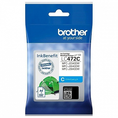 Оригинальный картридж Brother LC472C (550 стр., голубой)