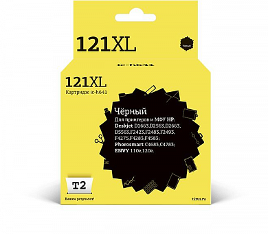 Картридж T2 CC641HE 121XL, IC-H641, черный / IC-H641