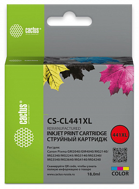 Струйный картридж Cactus CS-CL441XL многоцветный для Canon Pixma GM2040, 4040, GM2140, 2240 (18 мл)