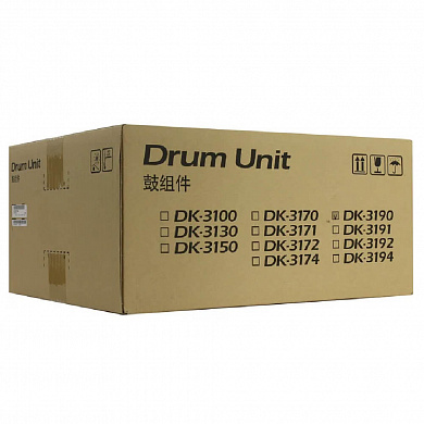 Оригинальный лазерный фотобарабан Kyocera DK-3190 302T693030 для Kyocera ECOSYS M3860idn M3860, M3860idnf, MA5500ifx MA5500, P3050dn P3050, P3055dn P3055, P3060dn P3060, P3150dn P3150, P3155dn P3155, черный, 500 000 страниц