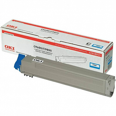 Оригинальный лазерный картридж Oki (42918915/42918963) для Oki C9600/ C9650/ C9655/ C9800/ C9850, голубой, 15000 страниц
