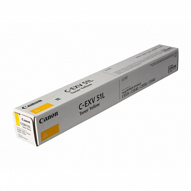 Оригинальный лазерный тонер-картридж Canon C-EXV51L 0487C002 для Canon iR ADV C5535/ iR ADV C5535i/ iR ADV C5540i/ iR ADV C5550i/ iR ADV C5560i, желтый, 26 000 страниц