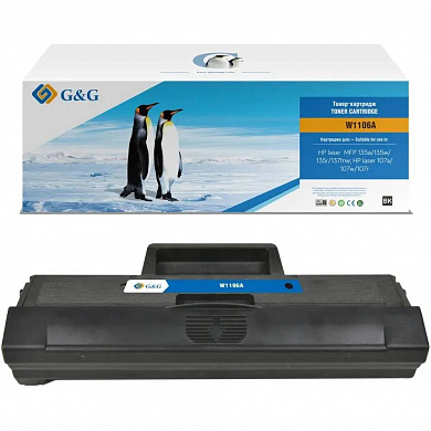 Картридж G&G, аналог HP W1106A/106A GG-W1106A 1k с чипом (original reman chip)