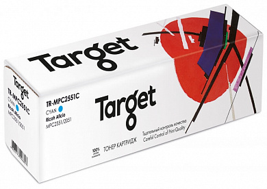 СОВМЕСТИМЫЙ ТОНЕР КАРТРИДЖ TARGET TR-MPC2551C СYAN ДЛЯ RICOH AFICIO MPC2551/2550