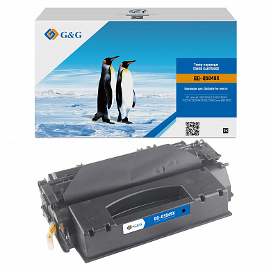 Тонер-картридж лазерный G&G GG-Q5949X (6000 стр., черный) для HP LaserJet 1160/1320/3390/3392 Canon LBP-3300/3360