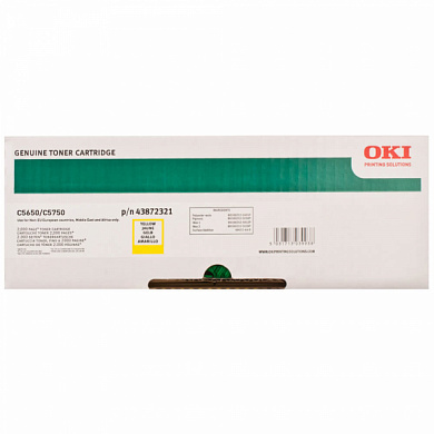 Оригинальный картридж OKI 43872321 (2000 стр., жёлтый)