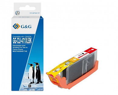 Совместимый картридж G&G GG-CLI-471XLBK (10.8 мл., фото черный)