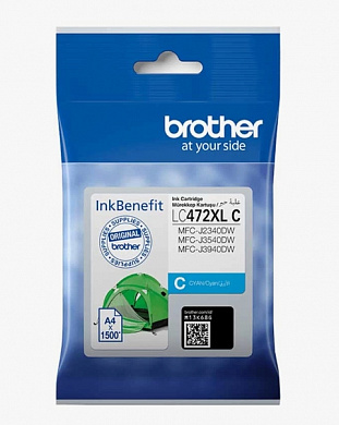 Оригинальный картридж Brother LC-472XLC (1500 стр., голубой)