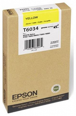 Оригинальный картридж Epson T6034 (C13T603400) (220 мл., жёлтый)